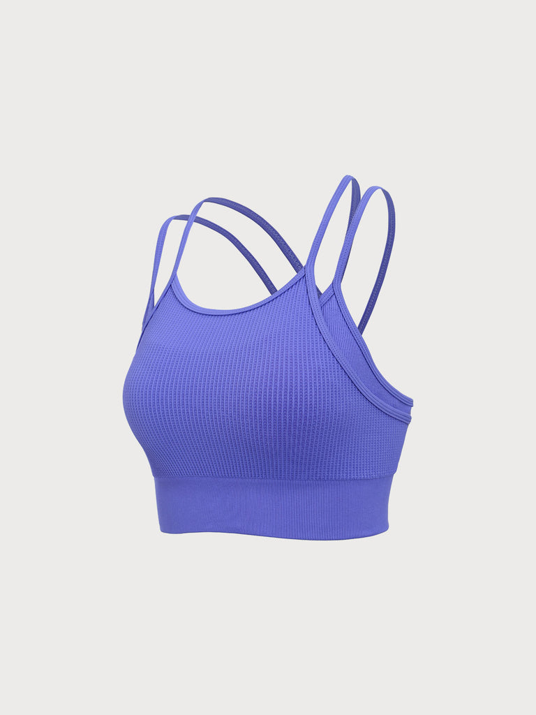 Women Knitted Nylon Yoga Sports Bras Sustainable Yoga Tops - BERLOOK