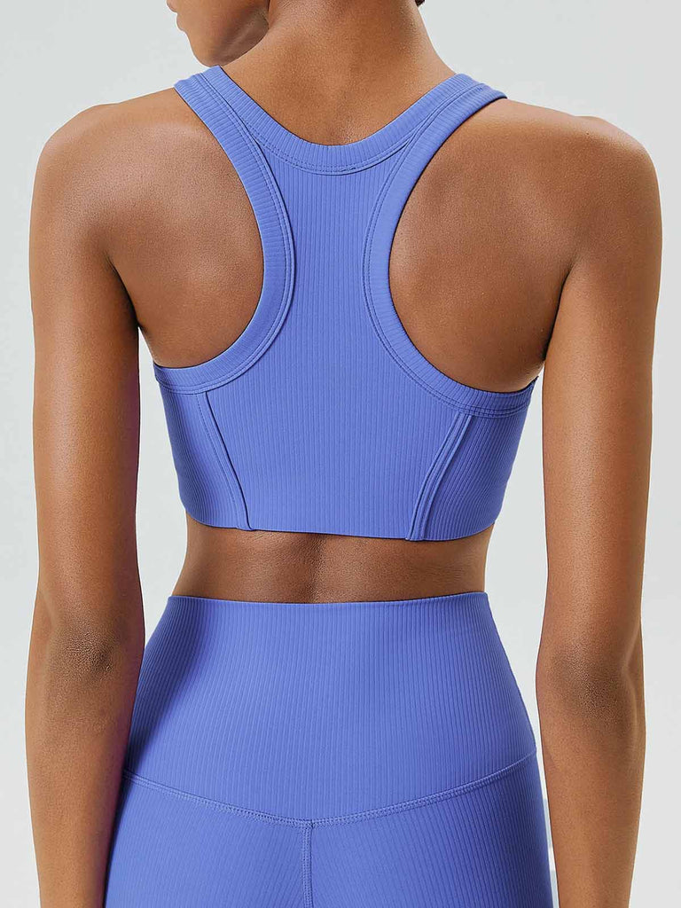 Women Knitted Nylon Yoga Sports Bras Sustainable Yoga Tops - BERLOOK