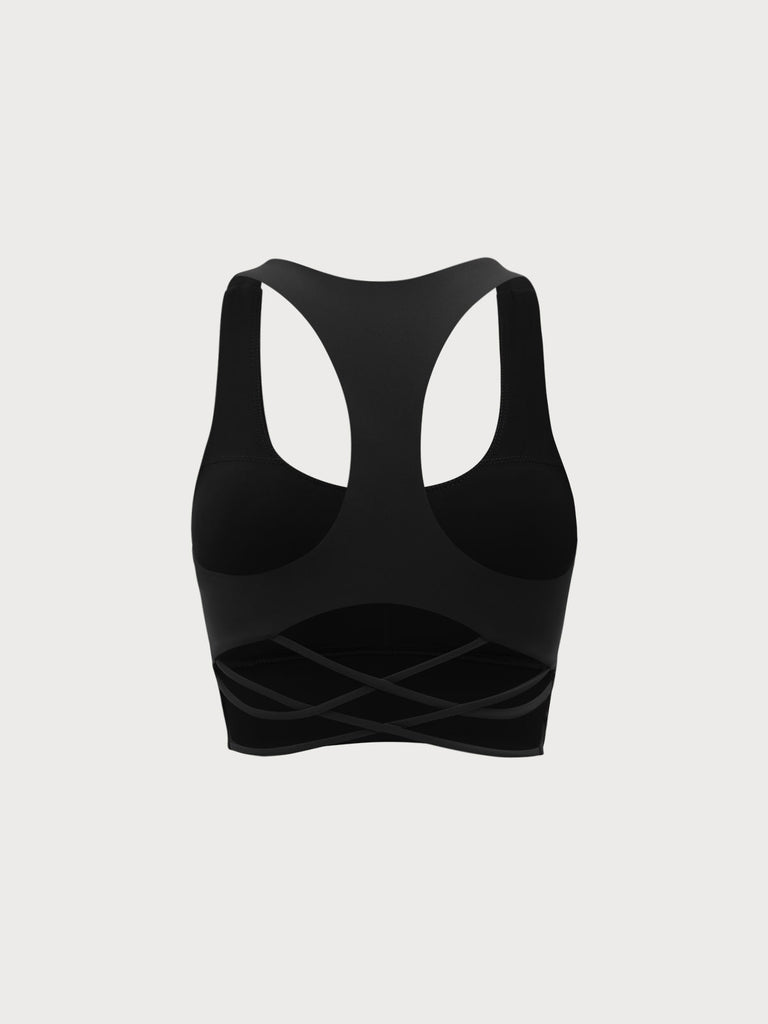 Women Knitted Nylon Yoga Sports Bras Sustainable Yoga Tops - BERLOOK