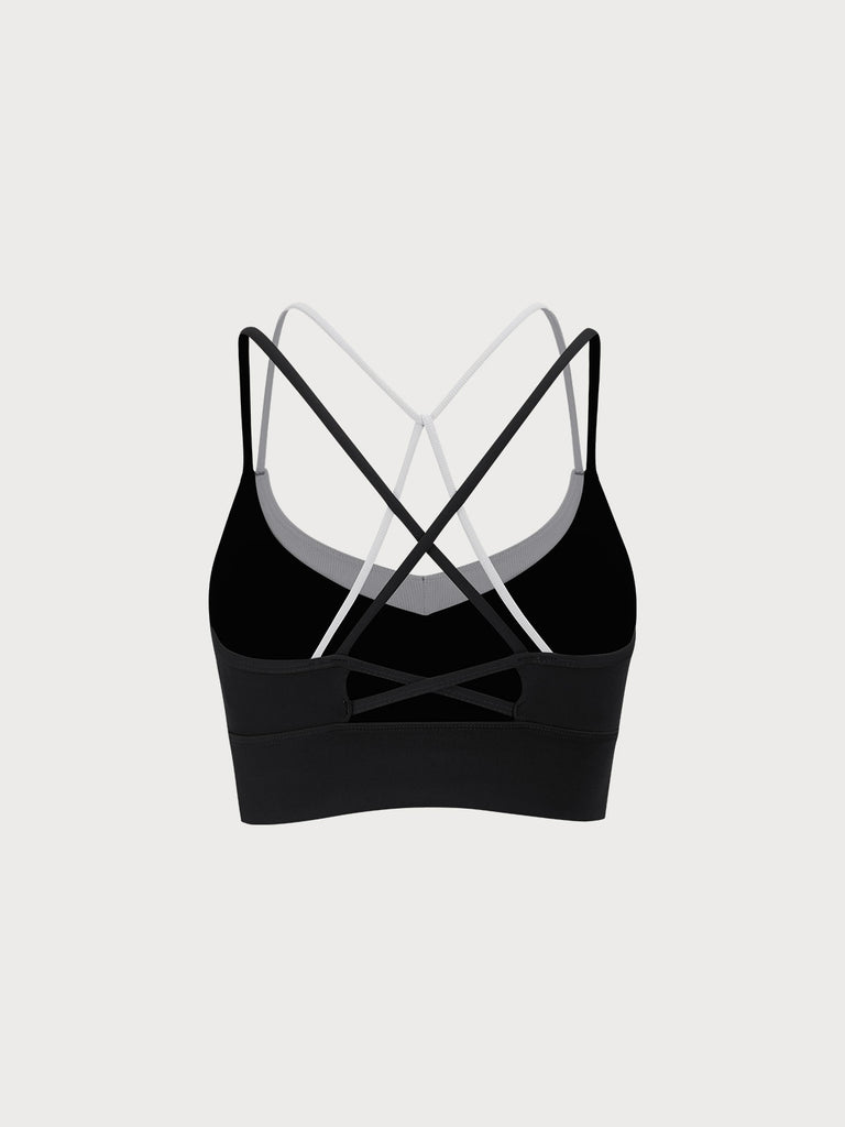 Women Knitted Nylon Yoga Sports Bras Sustainable Yoga Tops - BERLOOK