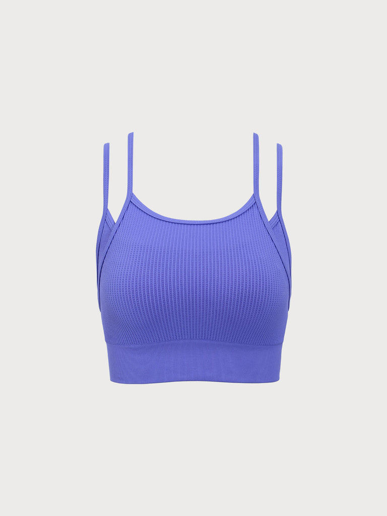 Women Knitted Nylon Yoga Sports Bras Sustainable Yoga Tops - BERLOOK