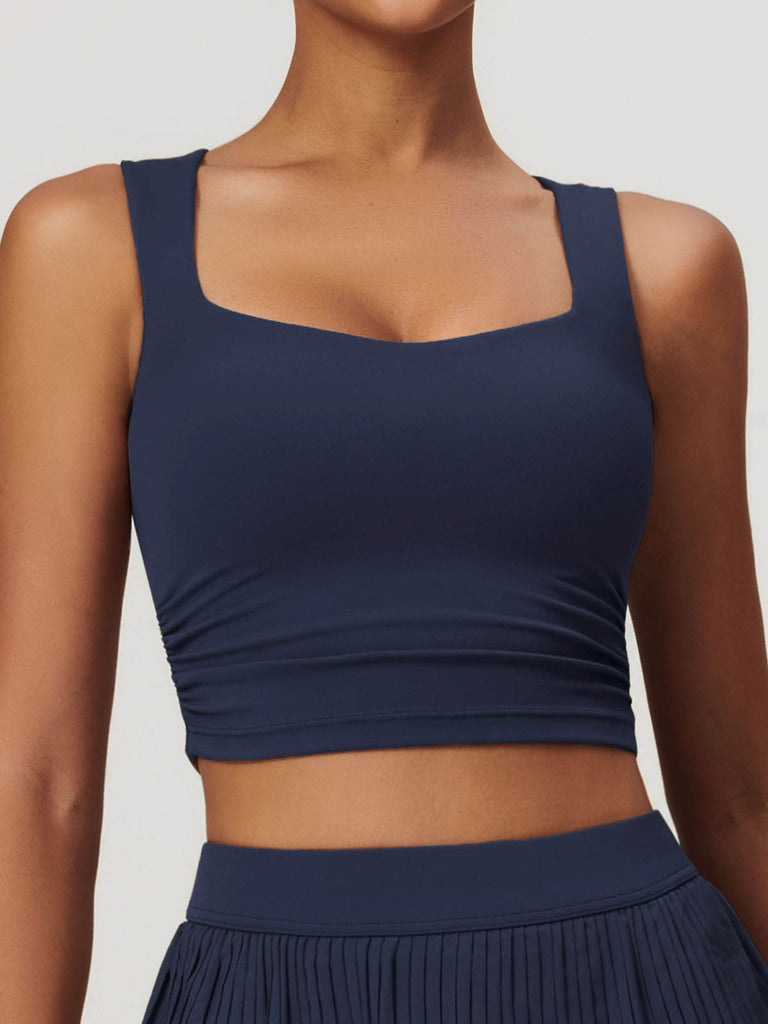 Women Knitted Nylon Yoga Sports Bras Sustainable Yoga Tops - BERLOOK