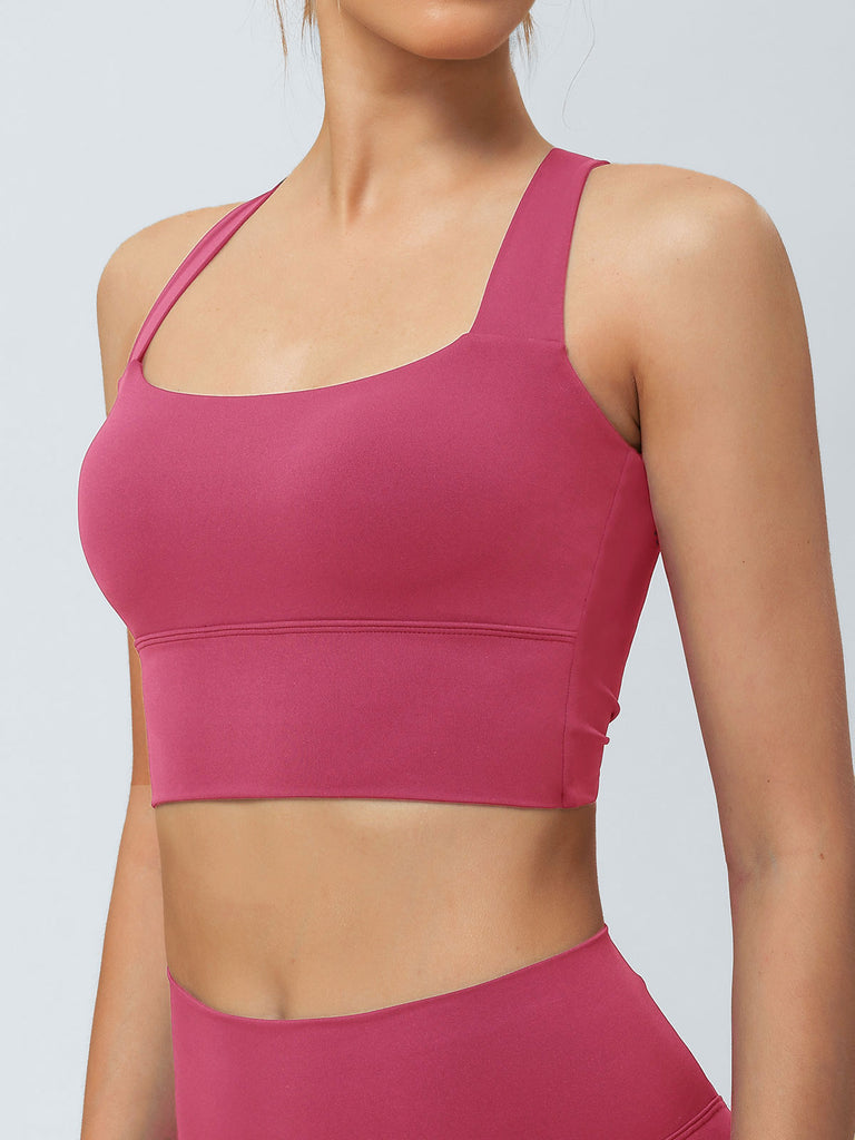 Women Knitted Nylon Yoga Sports Bras Sustainable Yoga Tops - BERLOOK