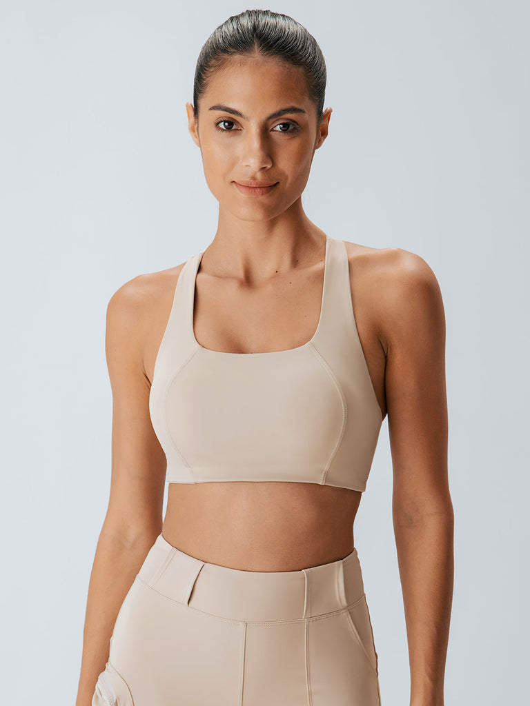 Women Knitted Nylon Yoga Sports Bras Sustainable Yoga Tops - BERLOOK