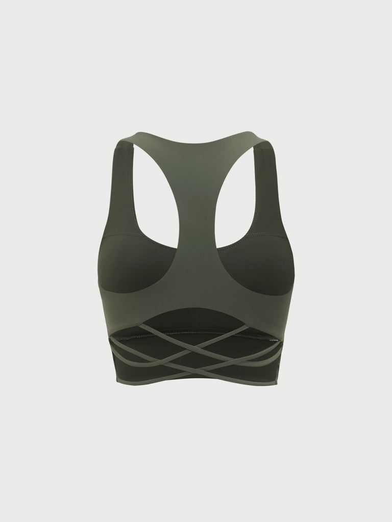 Women Knitted Nylon Yoga Sports Bras Sustainable Yoga Tops - BERLOOK