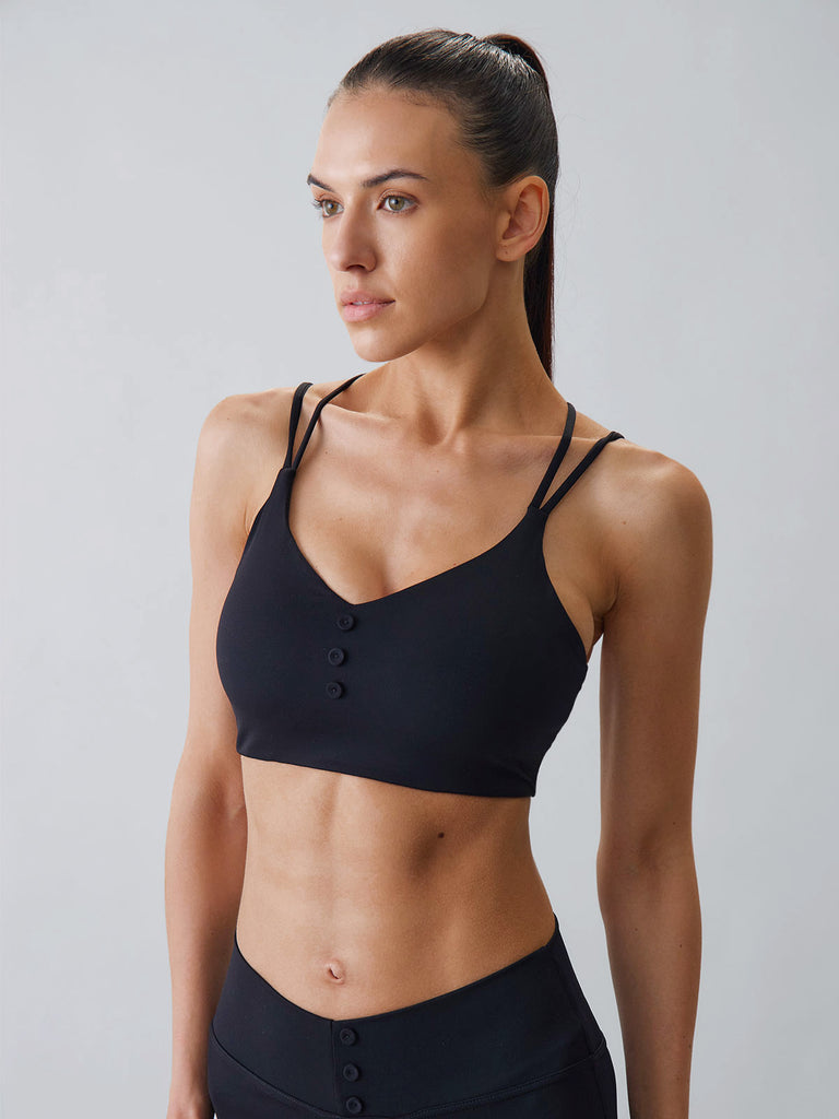 Women Knitted Nylon Yoga Sports Bras Sustainable Yoga Tops - BERLOOK