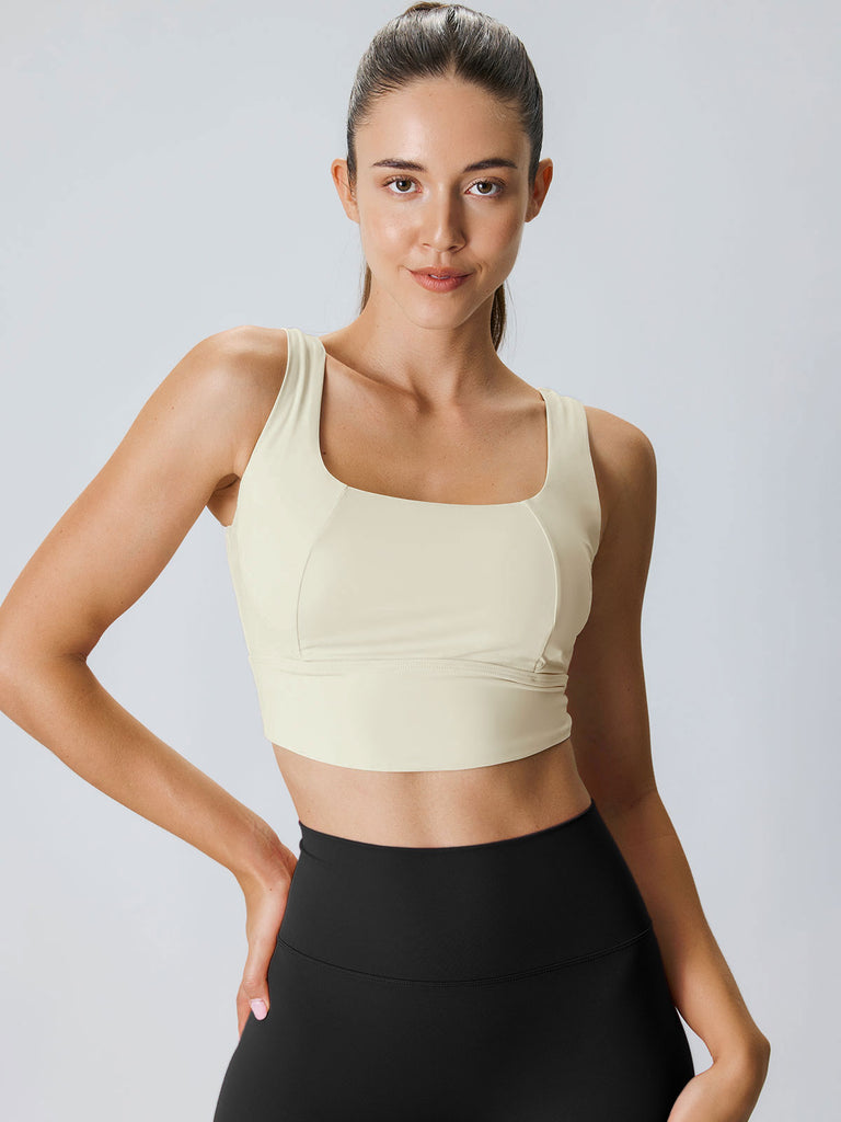 Women Knitted Nylon Yoga Tank Top Sustainable Yoga Tops - BERLOOK