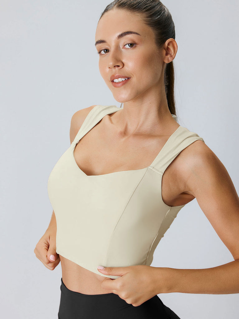 Women Knitted Nylon Yoga Tank Top Sustainable Yoga Tops - BERLOOK