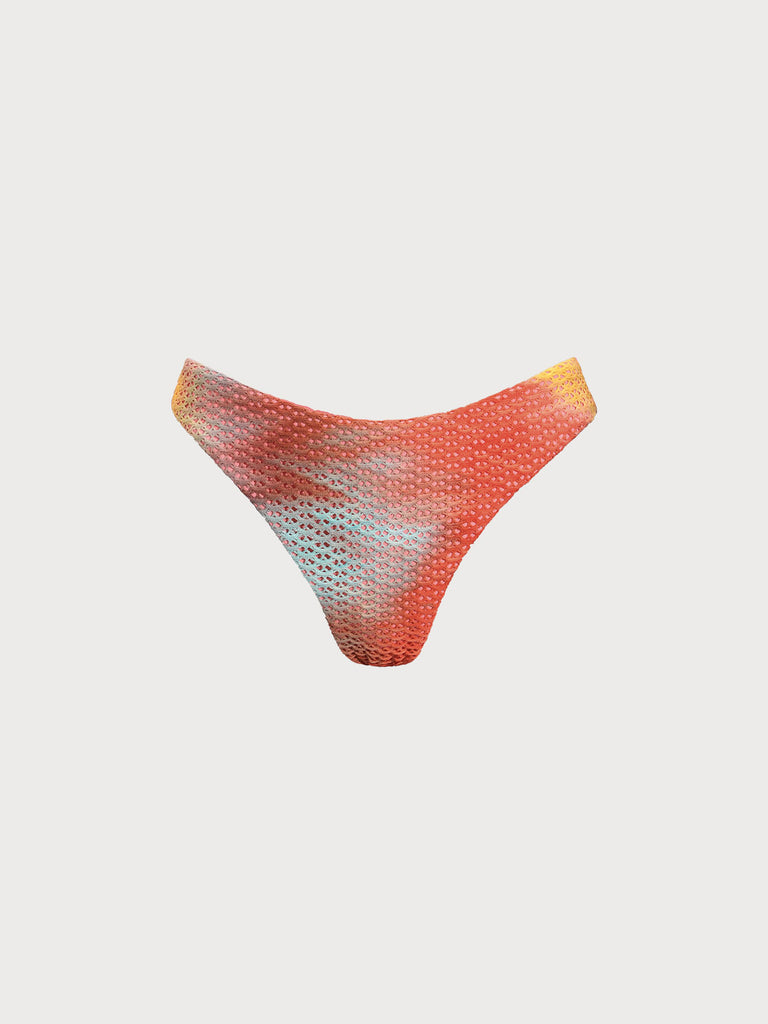 Women Knitted Polyester Bikini Bottoms Orange Sustainable Bikinis - BERLOOK