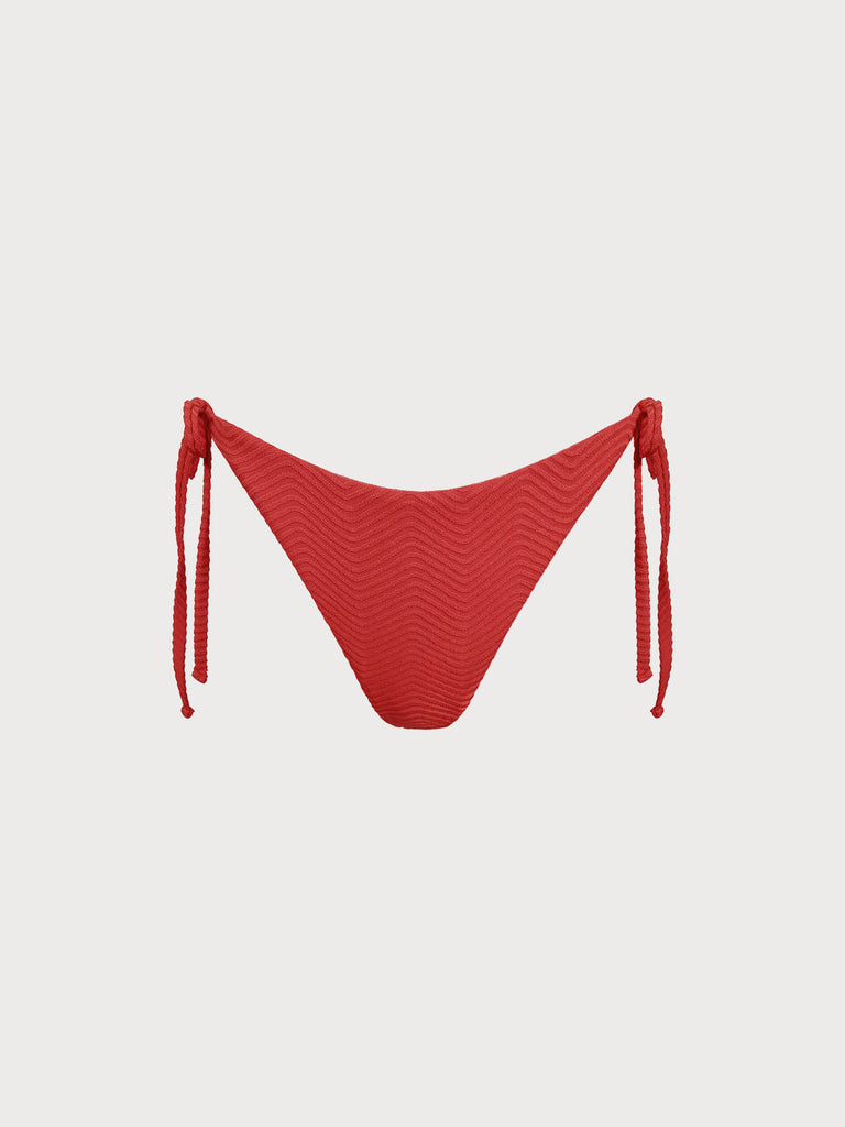 Women Knitted Polyester  Bikini bottoms Red Sustainable Bikinis - BERLOOK