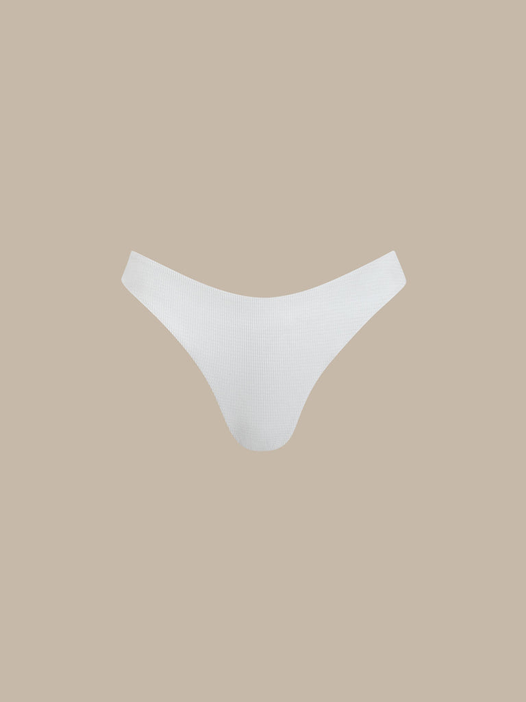 Women Knitted Polyester Bikini Bottoms White Sustainable Bikinis - BERLOOK