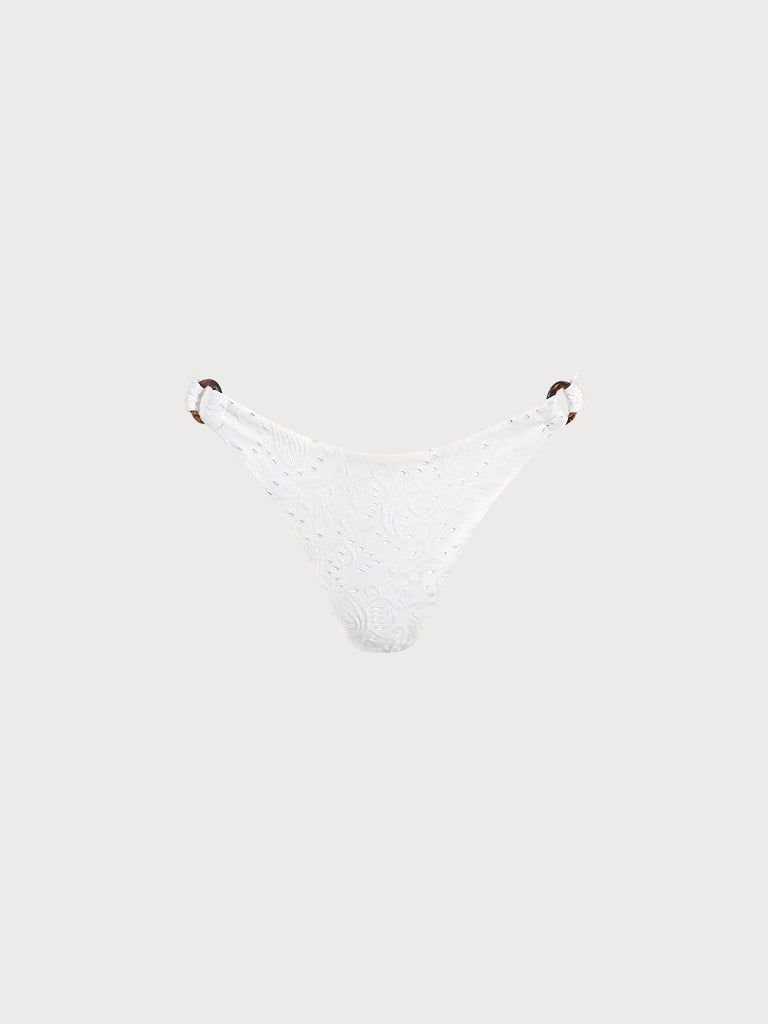 Women Knitted Polyester Bikini Bottoms White Sustainable Bikinis - BERLOOK