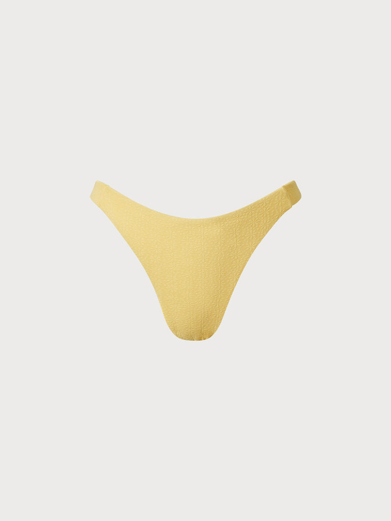 Women Knitted Polyester Bikini Bottoms Yellow Sustainable Bikinis - BERLOOK