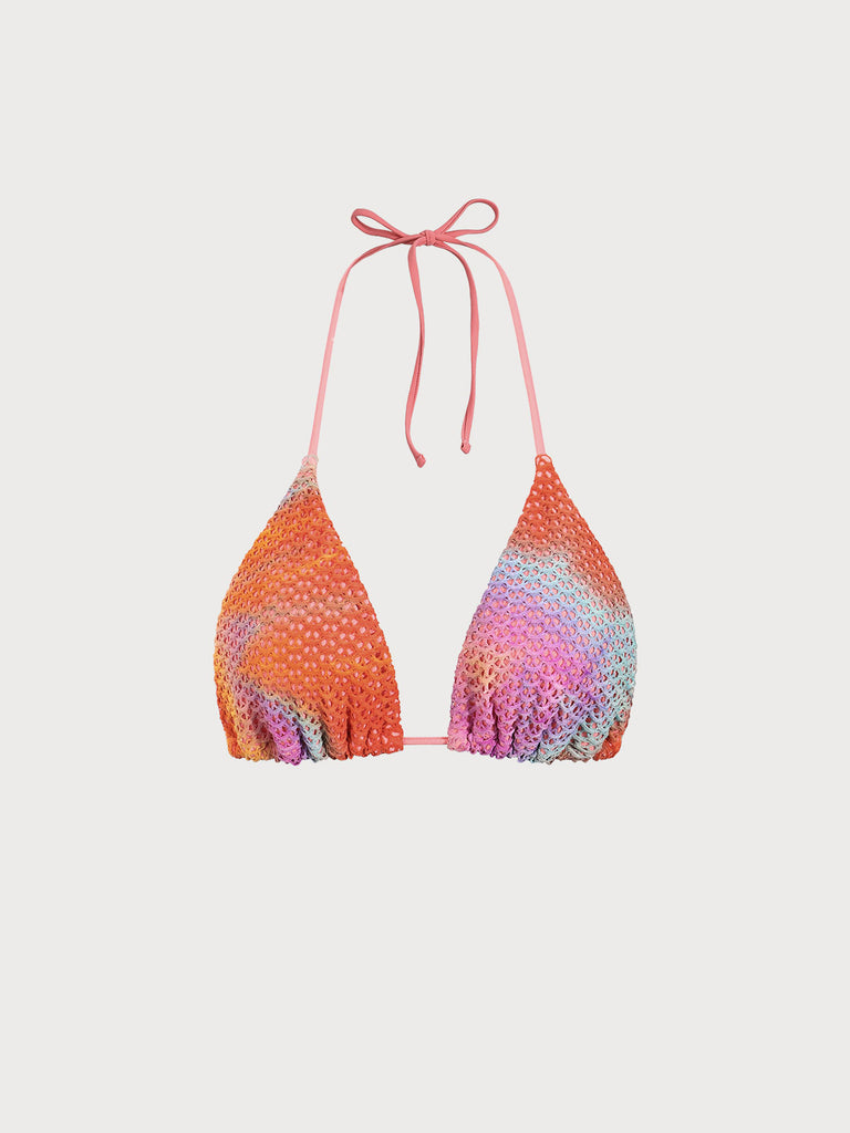 Women Knitted Polyester Bikini Tops Orange Sustainable Bikinis - BERLOOK