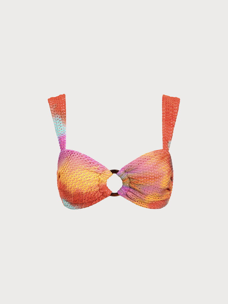 Women Knitted Polyester Bikini Tops Orange Sustainable Bikinis - BERLOOK