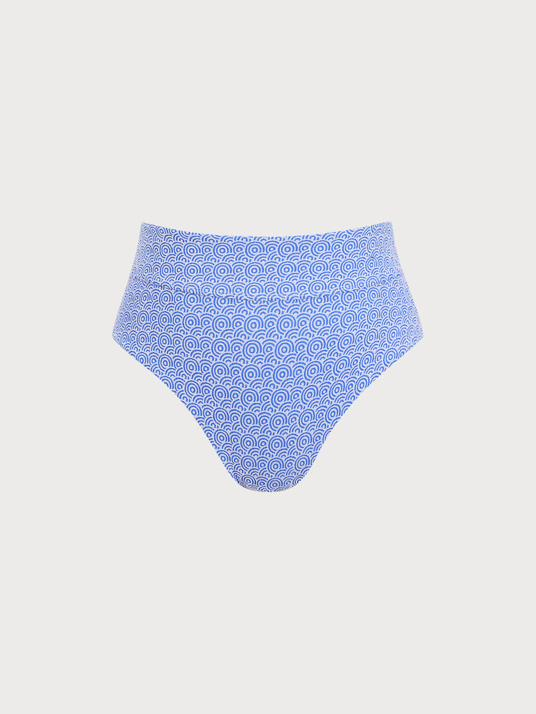 Women Woven Polyester Blended Bikini Bottoms Blue Sustainable Plus Size Bikinis - BERLOOK