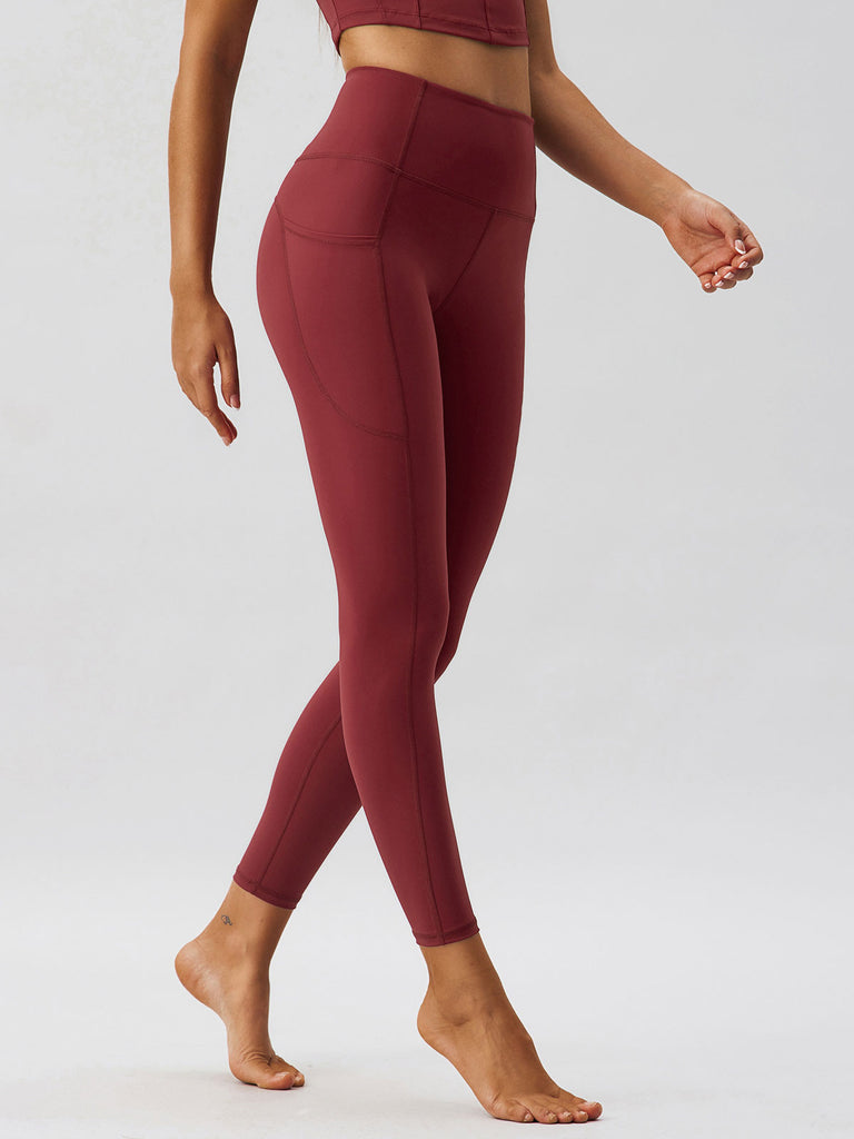 Women'S Knitted Nylon Perm Yoga Leggings Sustainable Yoga Bottoms - BERLOOK