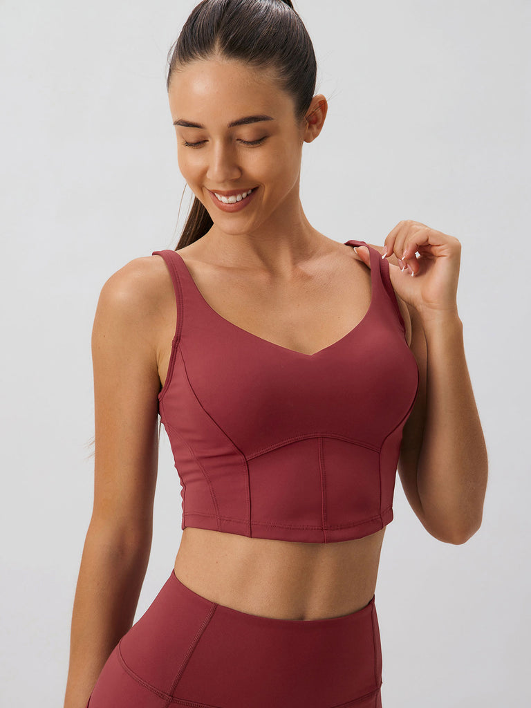 Women'S Knitted Nylon Split Yoga Vest Sustainable Yoga Tops - BERLOOK