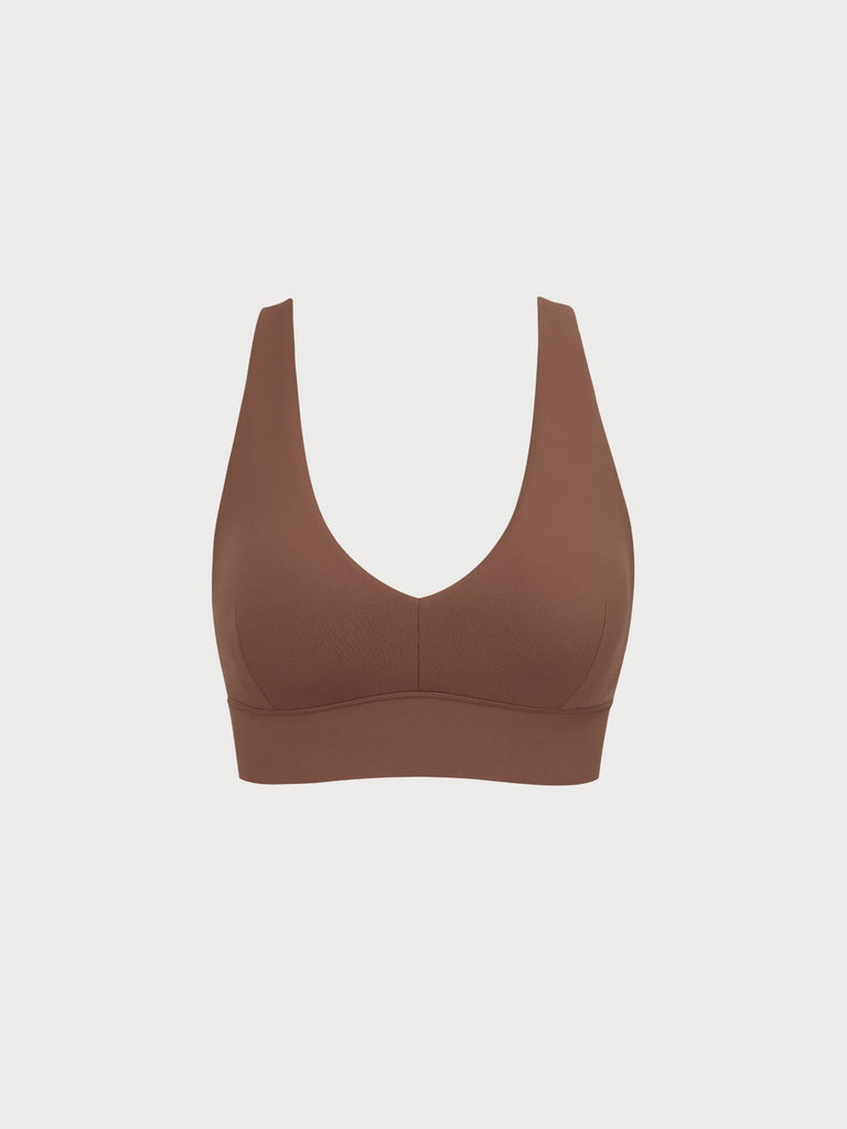 Women's Knitted Nylon Yoga Sports Bra Sustainable Yoga Tops - BERLOOK