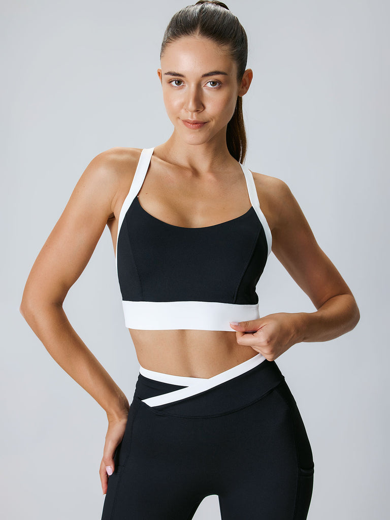 Women's Knitted Nylon Yoga Sports Bra Sustainable Yoga Tops - BERLOOK