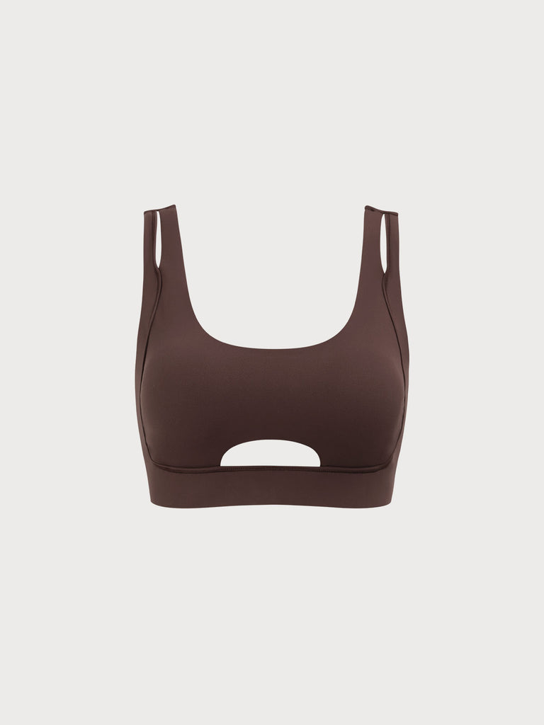 Women's Knitted Nylon Yoga Sports Bra Sustainable Yoga Tops - BERLOOK