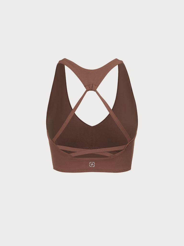 Women's Knitted Nylon Yoga Sports Bra Sustainable Yoga Tops - BERLOOK