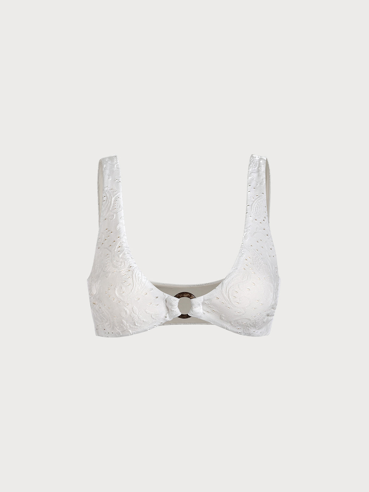 Textured O-Ring Bralette Bikini Top & Reviews - White - Sustainable Bikinis
