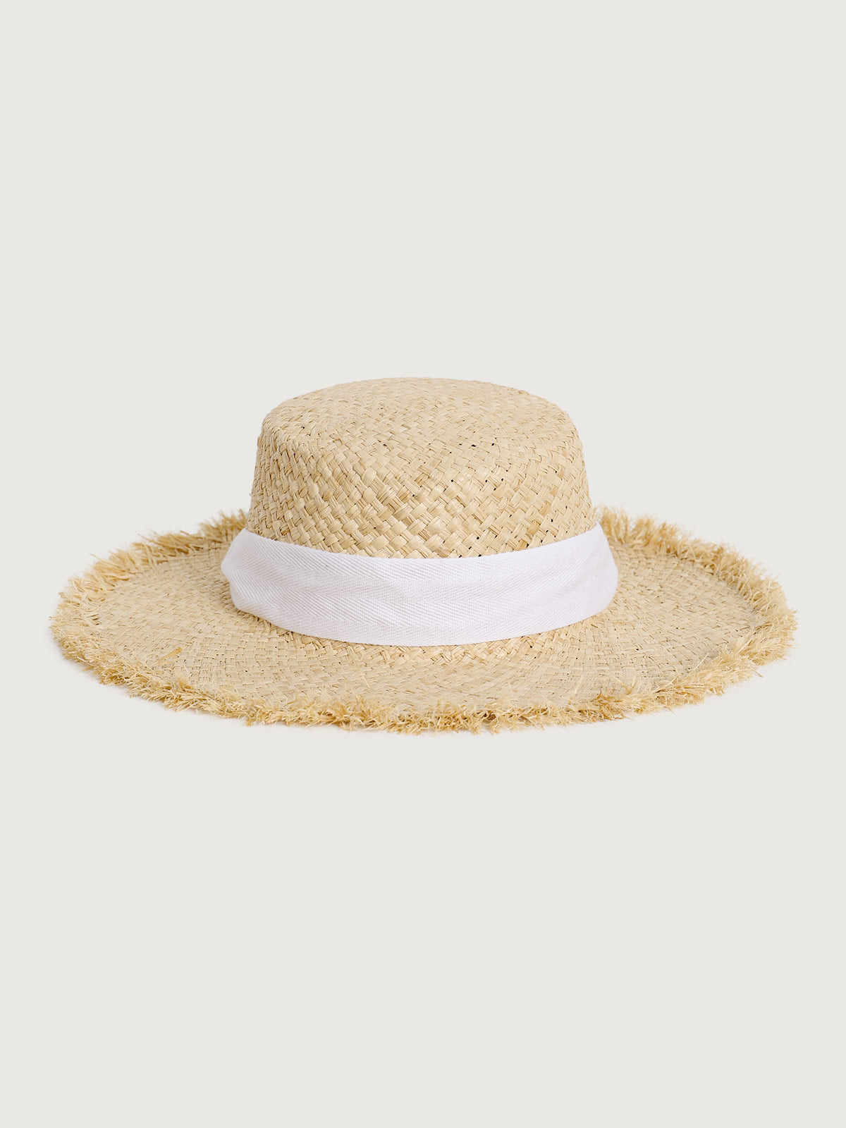 white raffia hat