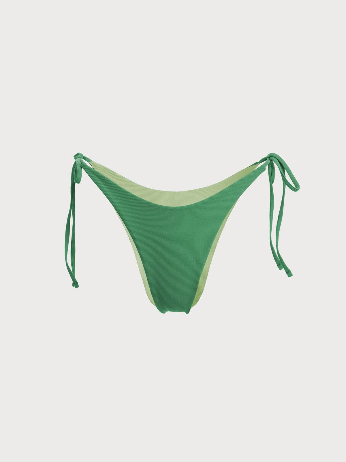 Val Reversible High Waist Bikini Bottom - Green/Pumpkin
